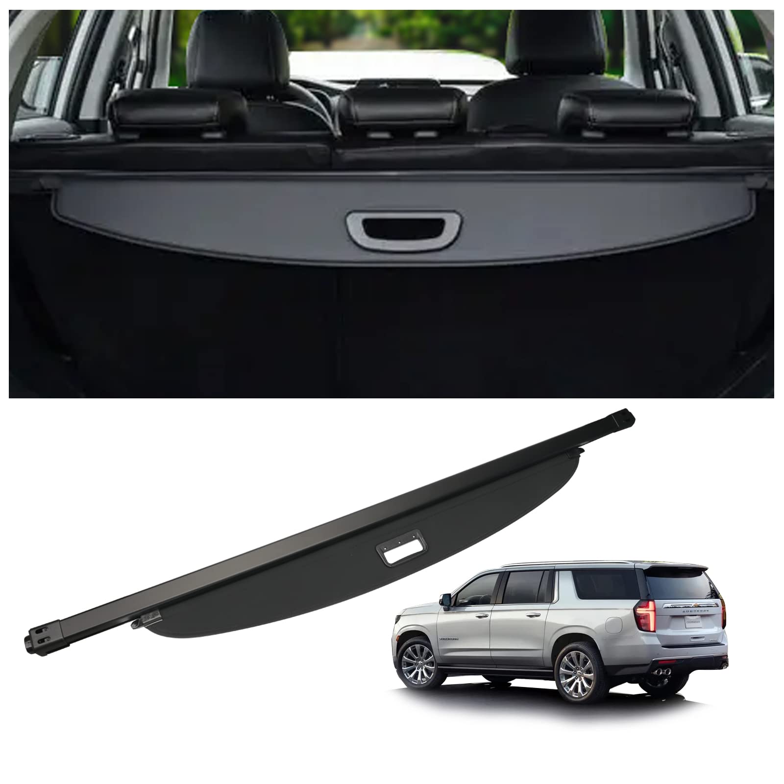 Saoknce For Cadillac Escalade Escalade Esv/Chevrolet Suburban Tahoe/Gmc Yukon Yukon Xl 2023 2022 2021 Cargo Cover Rear Storage W